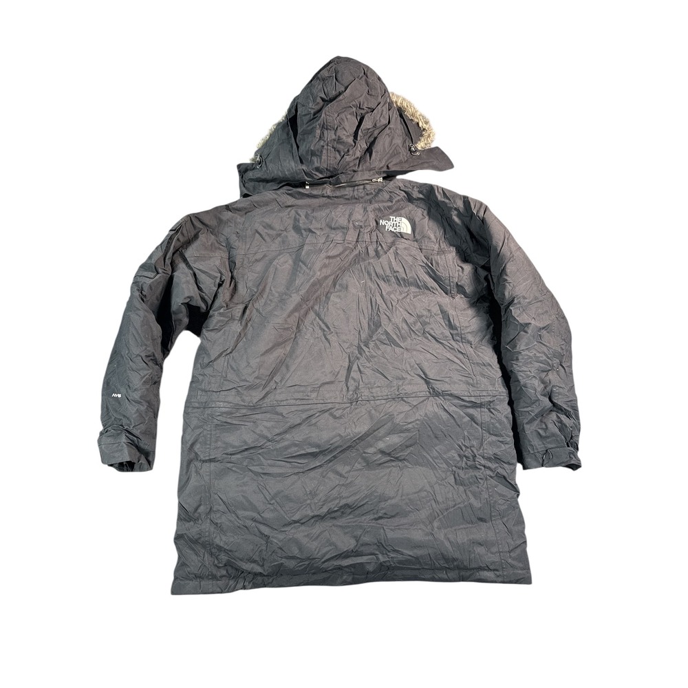The North Face Down Hyvent Jacket Mens XL Black Hooded Parka Fur Trim Insulated - Picture 2 of 16